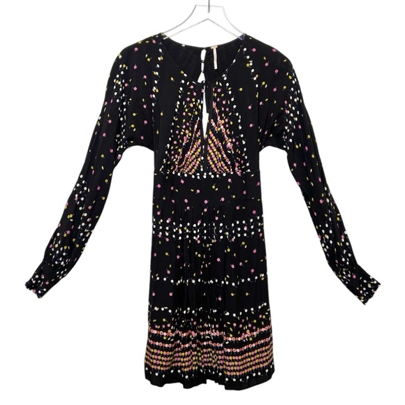 Free People Coryn A line Pleated Twee Holiday Women’s Mini Dress Sz 2 - Picture 2 of 12